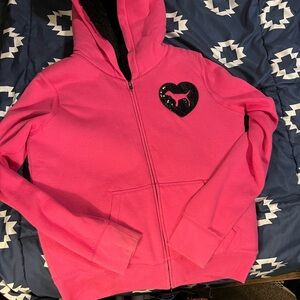 PINK Victoria's Secret Pink Hoodie with Black Heart